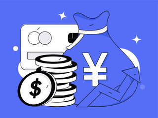 Internet financial management investment flat vector concept operation hand drawn illustration
