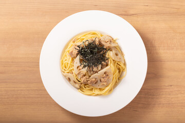 蓮根とツナの和風パスタ