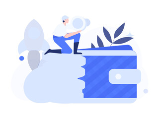 Internet financial management investment flat vector concept operation hand drawn illustration
