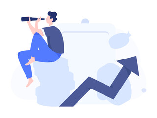 Internet financial management investment flat vector concept operation hand drawn illustration
