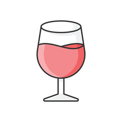 Color Line Red Wine vector icon