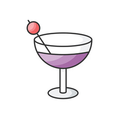 Color Line Cocktail vector icon