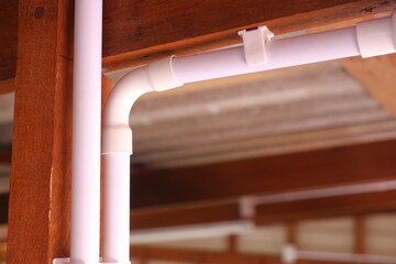 PVC pipe work for home electrical systems and electrical connection point