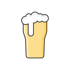 Color Line Beer Glass vector icon