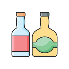 Color Line Whiskey vector icon