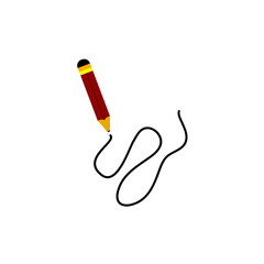 Cartoon pencil line pattern. Vector illustration