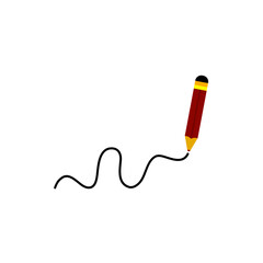 Cartoon pencil line pattern. Vector illustration