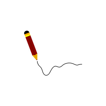 Cartoon pencil line pattern. Vector illustration