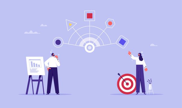 Concept of range of options, choosing between different features, selection of alternatives, business team choose options list to make decision