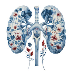 isolated human lungs illustration
