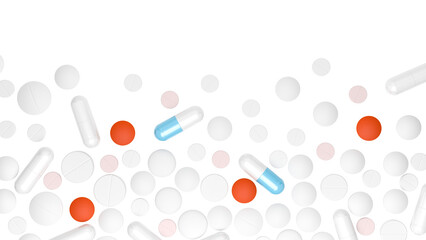 Pills. Isolated. Transparent background. 3d illustration.