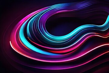Vector glowing wave neon flowing curve background Generative AI