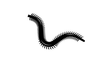 millipede emblem , black isolated silhouette