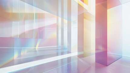 thin white object Intersecting multiple light beams in the virtual world.