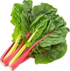 Swiss Chard, transparent background, isolated image, generative AI