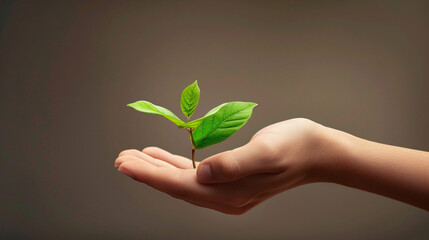 hands holding a plant