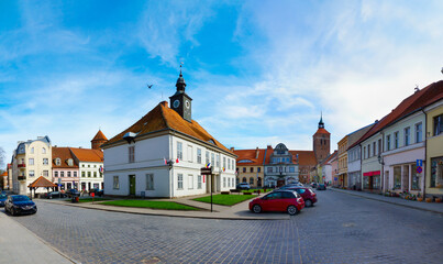 Fototapeta na wymiar 2023-04-21 Historic city center and town hall. Reszel. Poland.