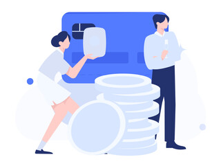 Internet financial management investment flat vector concept operation hand drawn illustration
