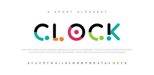 Creative Design vector Font of twisted Ribbon for Title, Header, Lettering, Logo. Funny Entertainment Active Sport Technology areas Typeface. Colorful rounded Letters and Numbers.