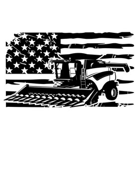 recommend clip art: US Corn Harvester | Farm Equipment | Harvester | Machine | Farm Operator | Corn Field | Distressed American Flag | Farm Lover | Original Illustration | Vector and Clipart | Cutfile and Stencil 