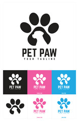 Pet Paw Logo Icon Vector Illustrator