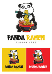 Panda Ramen Company Logo Vector