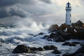 Foto op Aluminium lighthouse on the coast © khan