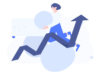 Internet financial management investment flat vector concept operation hand drawn illustration
