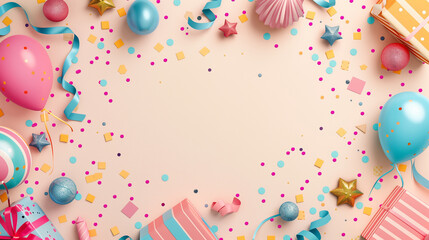 border background with copy space about hobby and birthday 