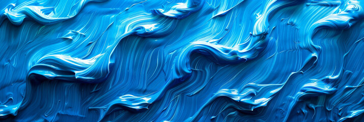 A dark blue background with waves oil painting background banner - obrazy, fototapety, plakaty