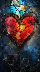 A heart timer bomb in stained glass