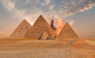 The Sphinx in Giza pyramid complex - Cairo, Egypt 