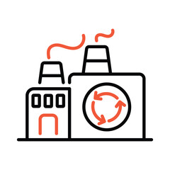 Factory Recycling  icon editable stock vector icon