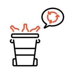 Glass Bin icon editable stock vector icon