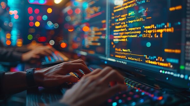 Programmer Typing New Lines of HTML Cod