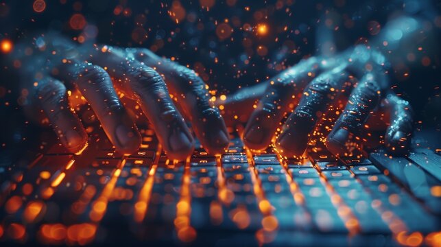 Programmer Typing New Lines of HTML Cod