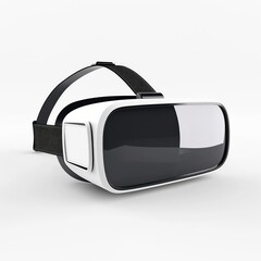 A standalone virtual reality headset against a clean white backdrop, symbolizing modern technology and immersive entertainment.