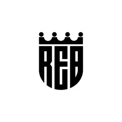 REB letter logo design with white background in illustrator, cube logo, vector logo, modern alphabet font overlap style. calligraphy designs for logo, Poster, Invitation, etc.