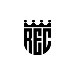 REC letter logo design with white background in illustrator, cube logo, vector logo, modern alphabet font overlap style. calligraphy designs for logo, Poster, Invitation, etc.
