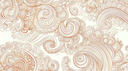 This is an intricate and detailed hand-drawn seamless pattern.