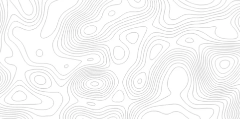 Fotobehang Topographic map background geographic line map with seamless ornament design. The black on white contours vector topography stylized height of the lines map.  © Alibuss