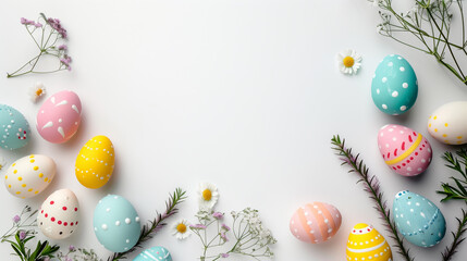 border background with copy space about Easter  - obrazy, fototapety, plakaty