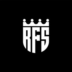 RFS letter logo design with black background in illustrator, cube logo, vector logo, modern alphabet font overlap style. calligraphy designs for logo, Poster, Invitation, etc.