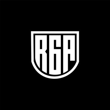 RGA letter logo design with black background in illustrator, cube logo, vector logo, modern alphabet font overlap style. calligraphy designs for logo, Poster, Invitation, etc.