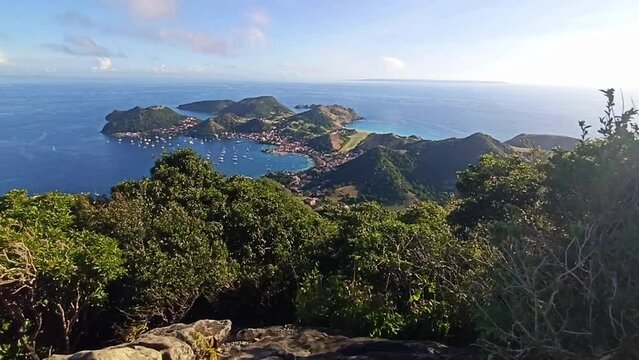 Hd video of Les Saintes caribbean island. Footage from Le Chameau at Terre de Haut, Guadeloupe archipelago