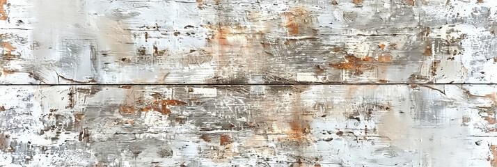 White distressed wood background, rustic texture, white wooden aged grain, banner	
