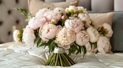 Vase of Flowers on Hotel Room Table