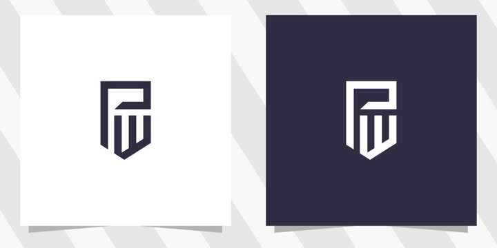 letter pw wp logo design