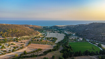 Obraz premium Aerial view of Agios Georgios in the afternoon