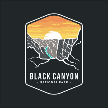 Black Canyon National Park Emblem patch logo illustration